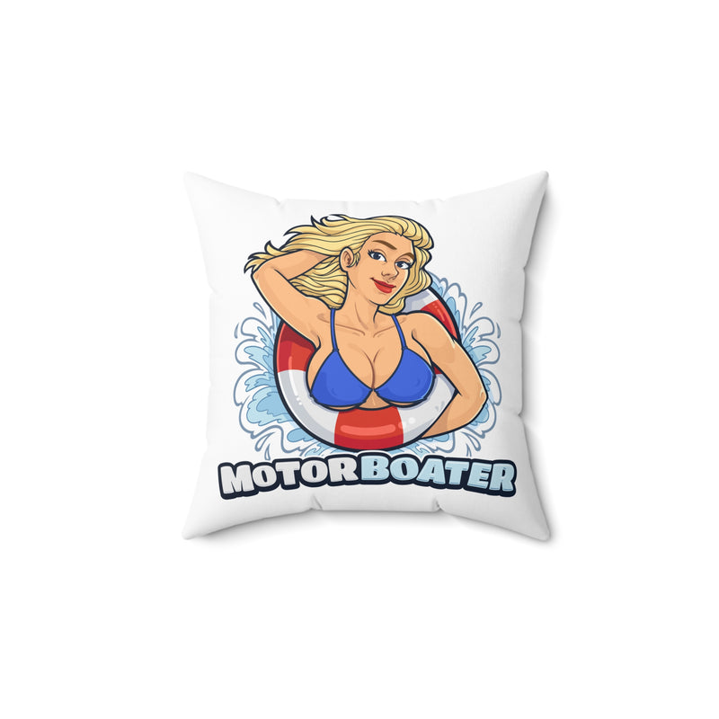 Copy of Copy of Pinup Chauffeur Pillow — Motorboater Logo Decorative Throw Pillow