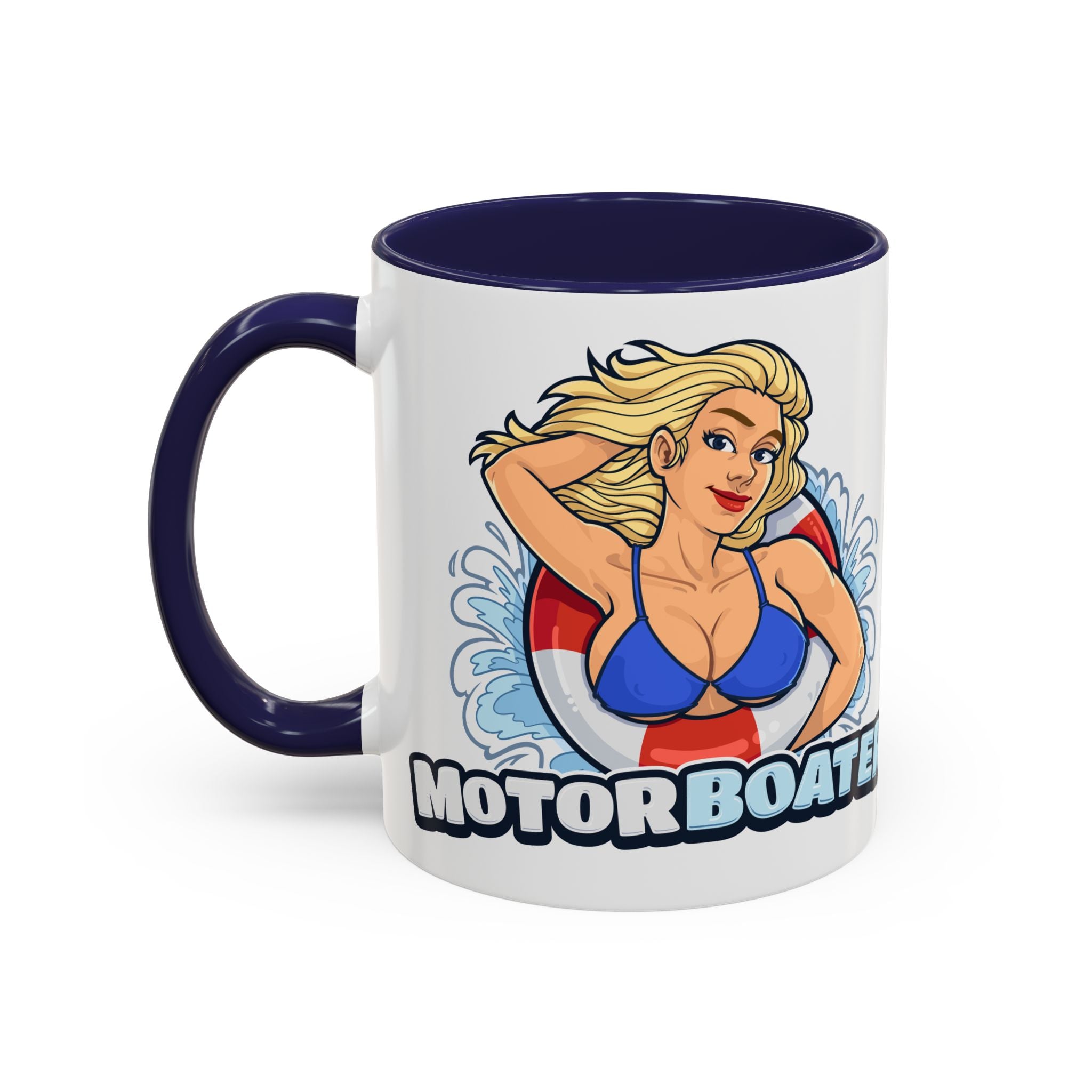 MotorBoater Coffee Mug — Pinup Bikini Nautical Accent Mug