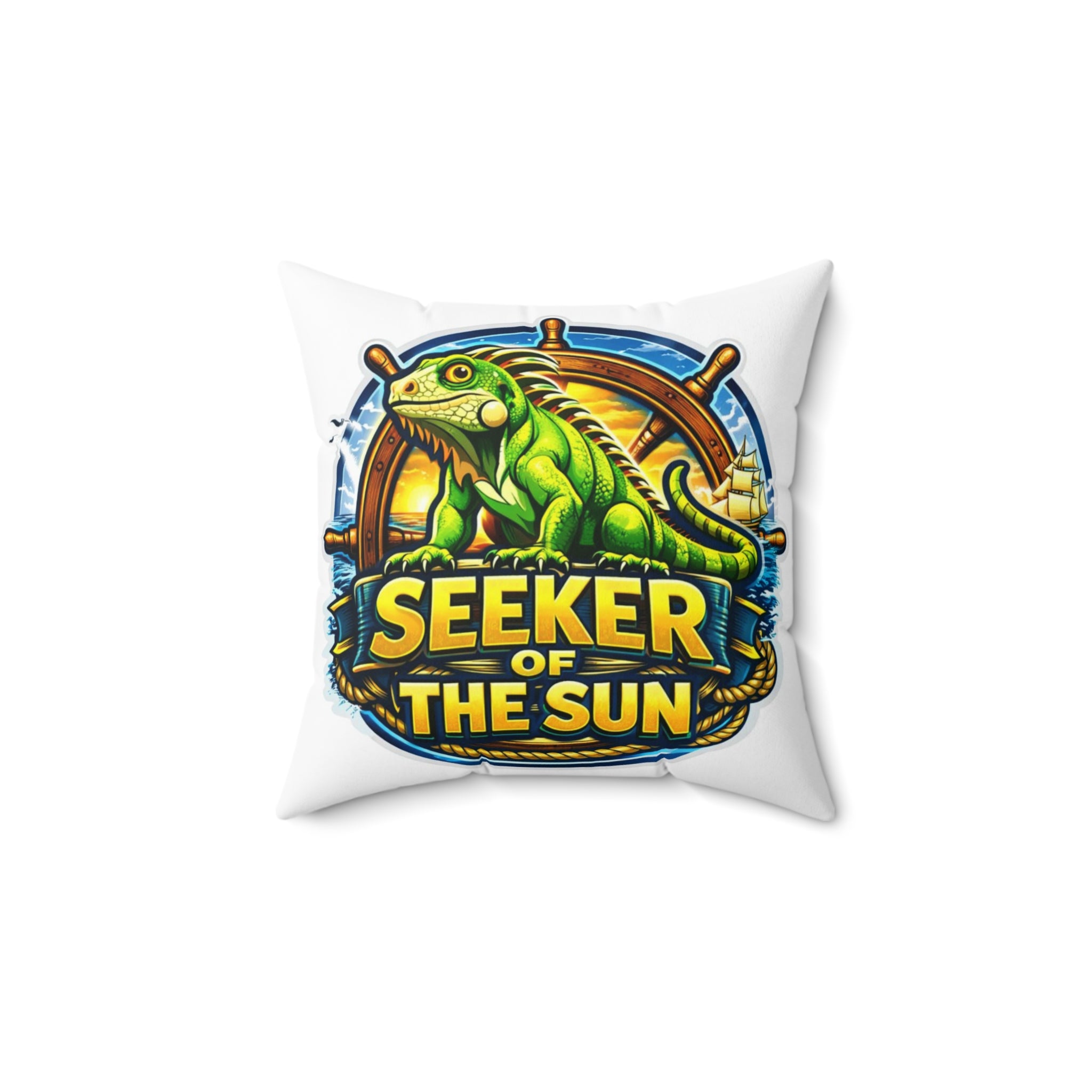 Pinup Chauffeur Pillow — Seeker of the Sun Logo Decorative Throw Pillow