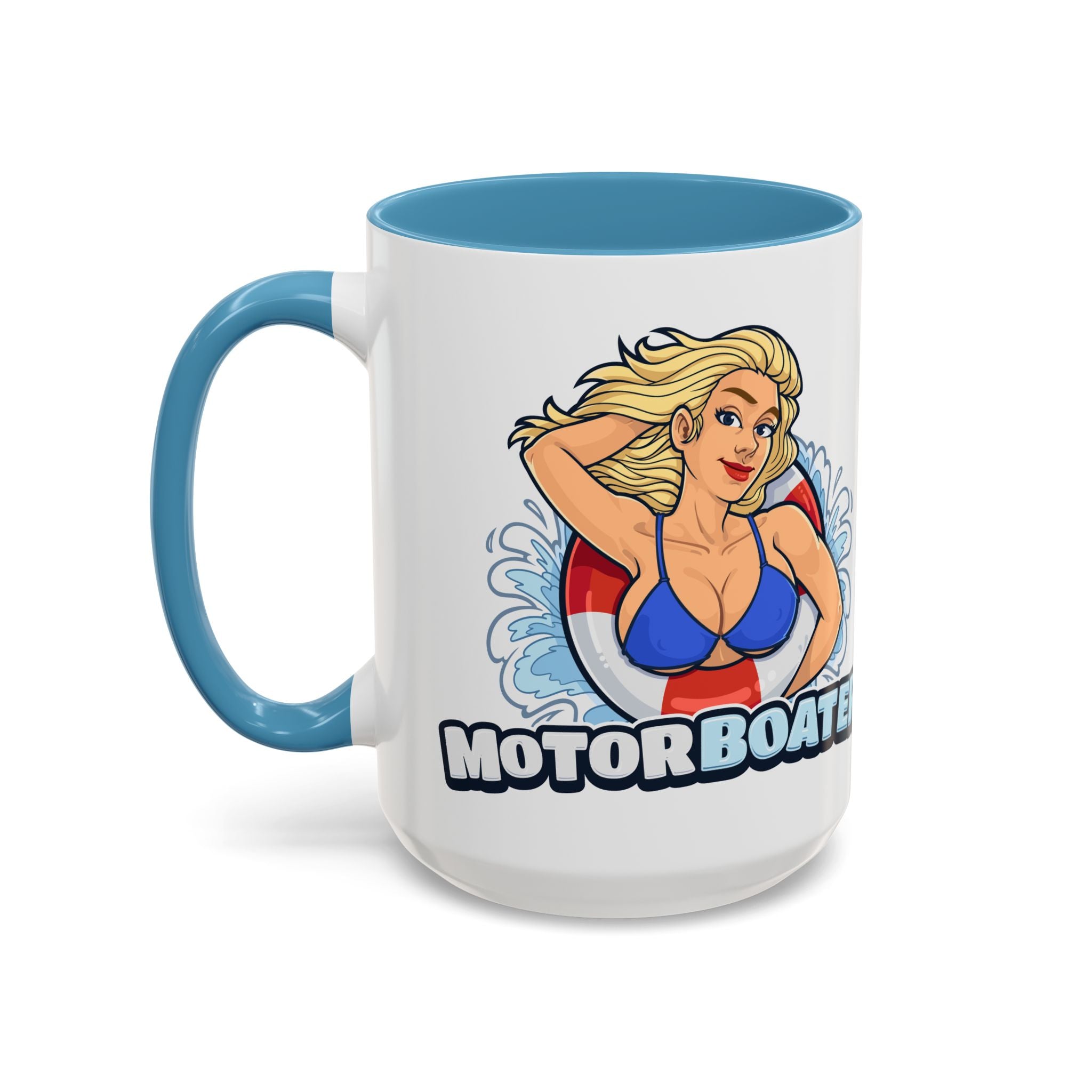 MotorBoater Coffee Mug — Pinup Bikini Nautical Accent Mug