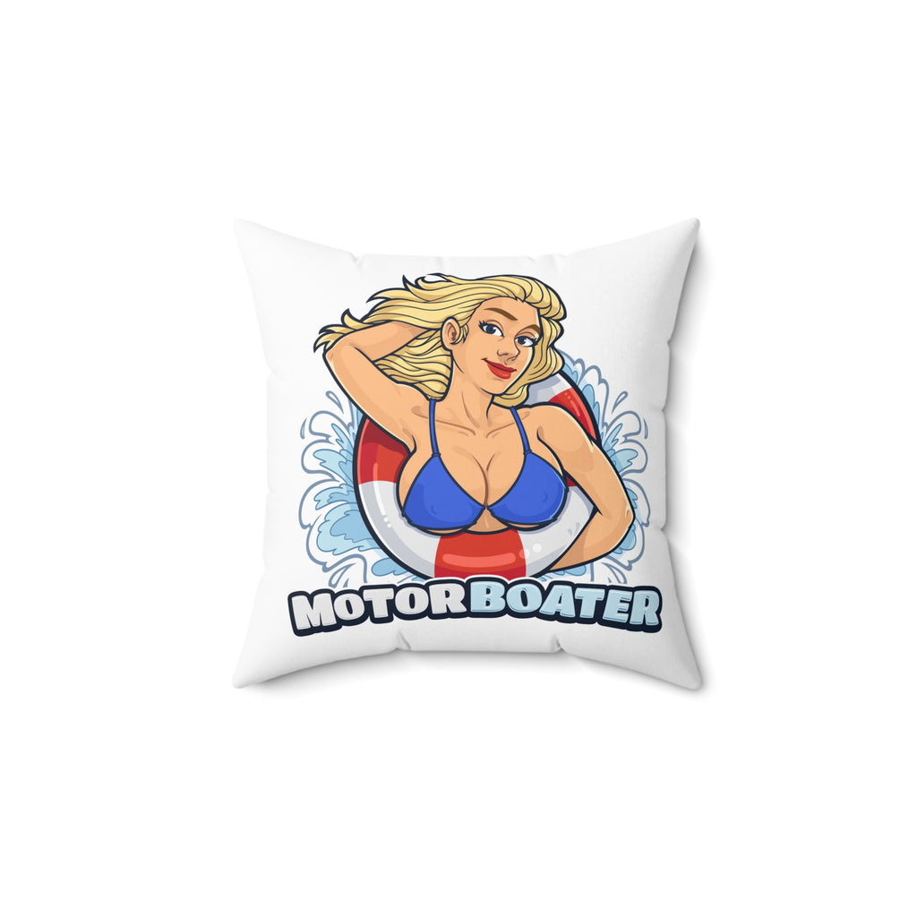 Copy of Copy of Pinup Chauffeur Pillow — Motorboater Logo Decorative Throw Pillow