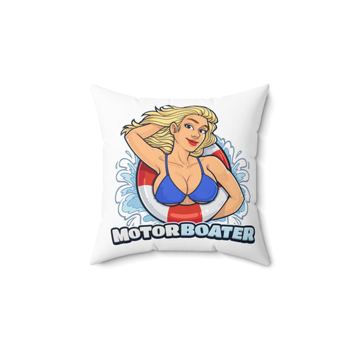 Copy of Copy of Pinup Chauffeur Pillow — Motorboater Logo Decorative Throw Pillow
