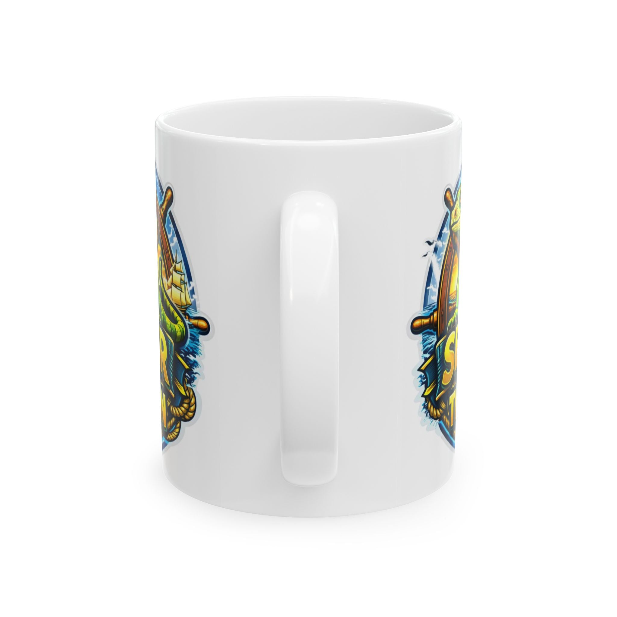 Chameleon Nautical Mug – "Seeker of the Sun" Ceramic Coffee Cup (11oz/15oz)