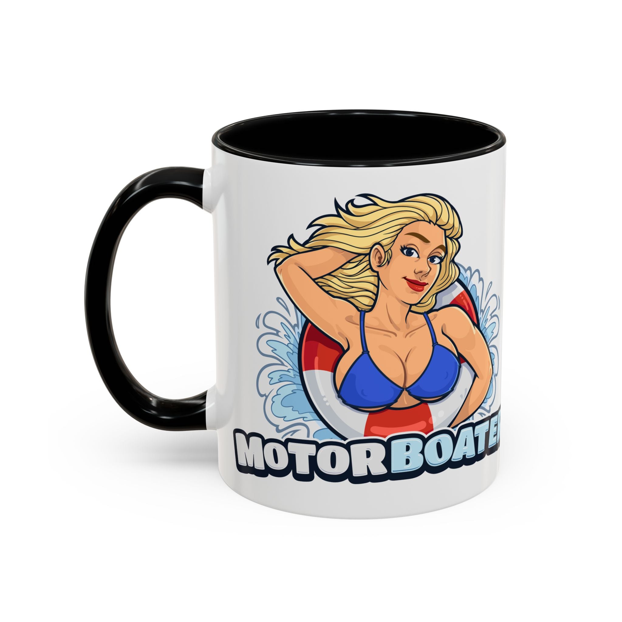 MotorBoater Coffee Mug — Pinup Bikini Nautical Accent Mug