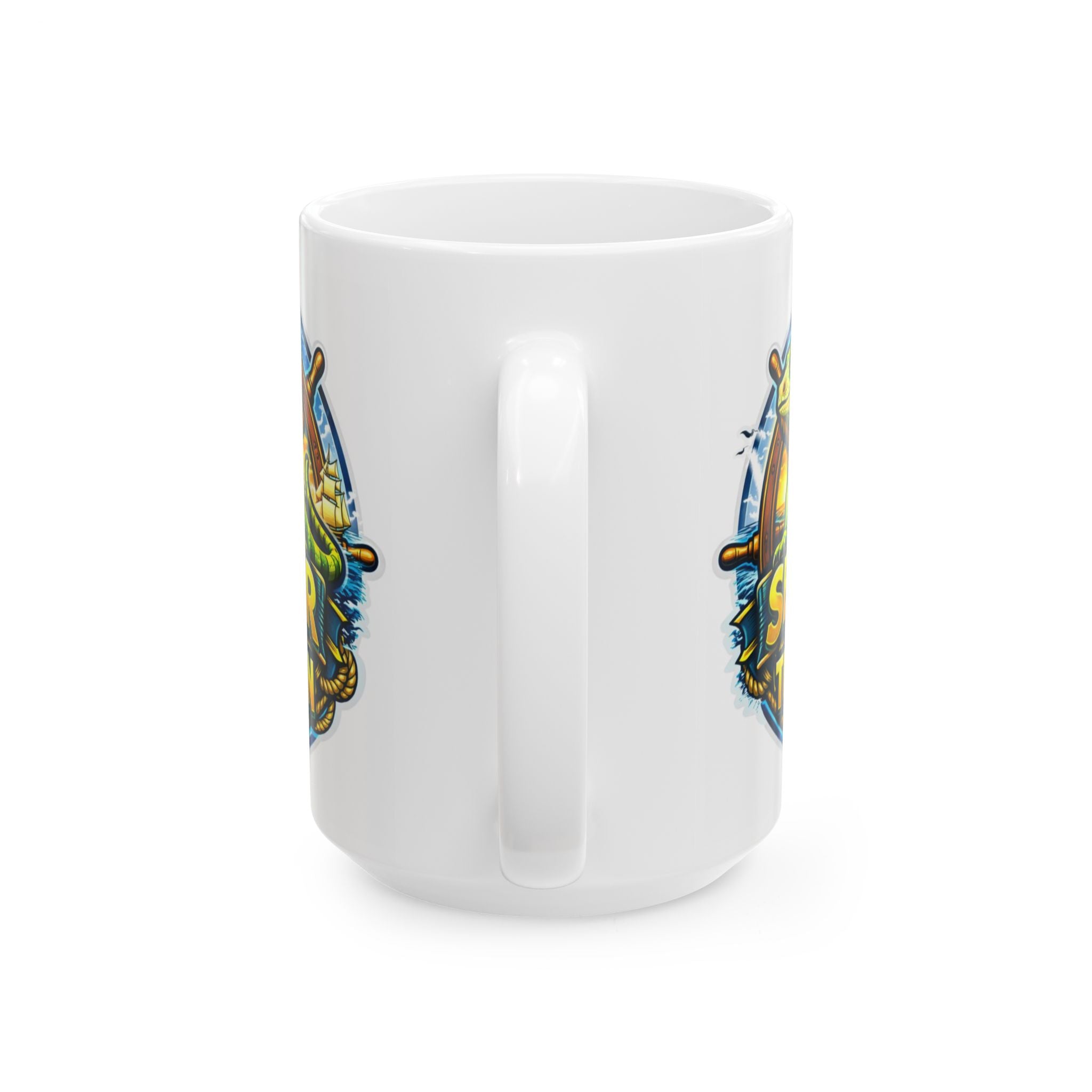 Chameleon Nautical Mug – "Seeker of the Sun" Ceramic Coffee Cup (11oz/15oz)