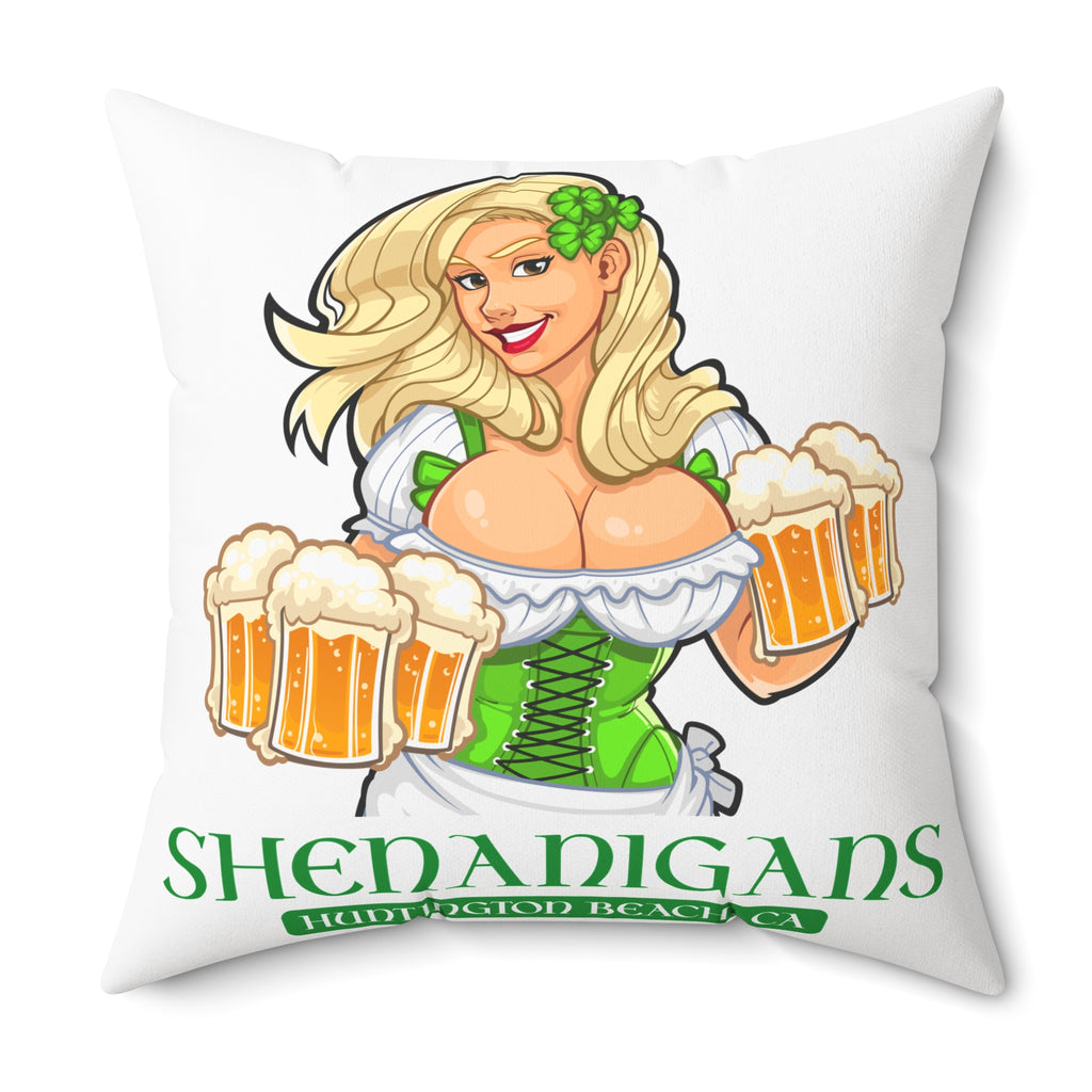 Pinup Chauffeur Pillow — Shenanigans Logo Decorative Throw Pillow
