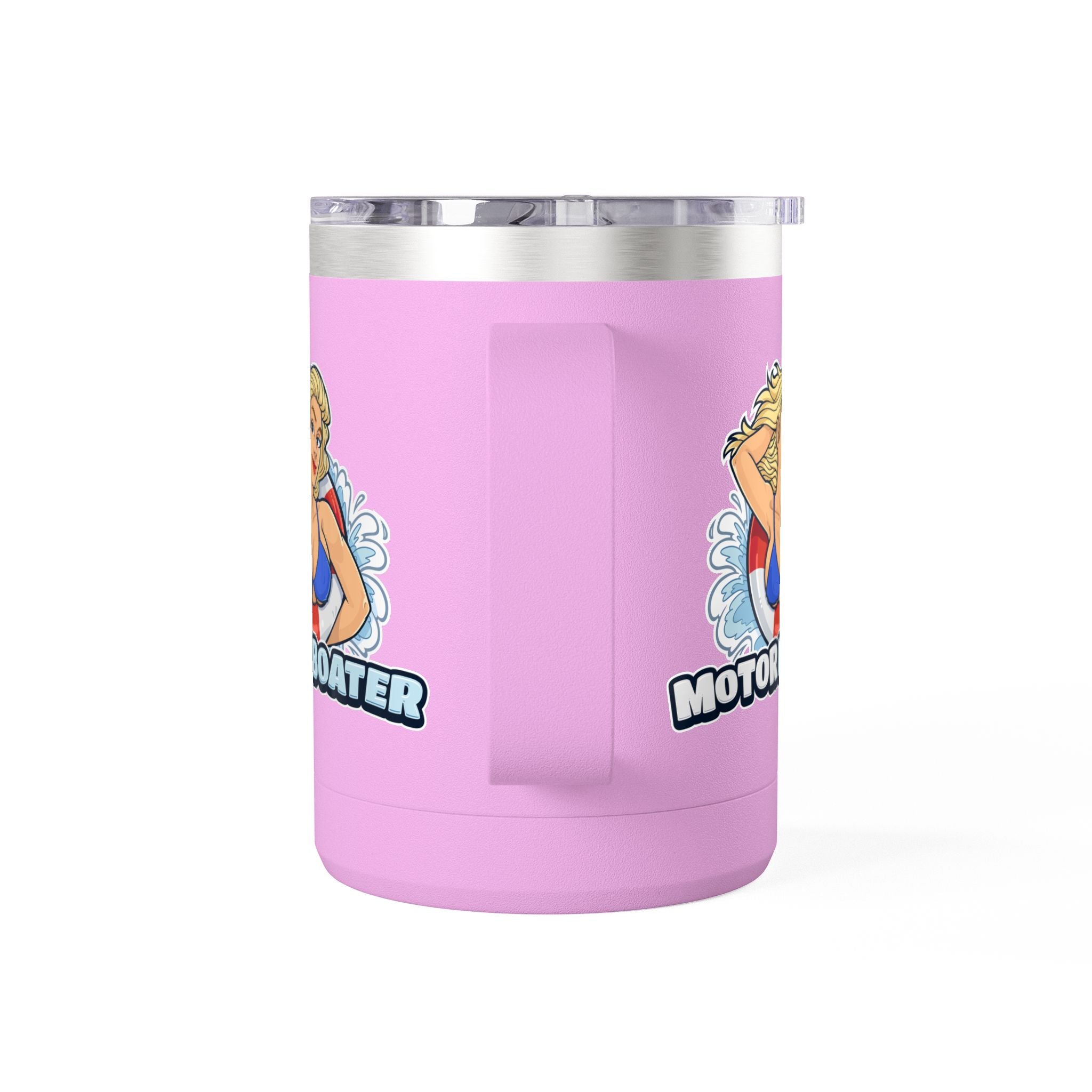 Motor Boater 15oz Travel Mug — Retro Pin-Up Boat Lover Tumbler