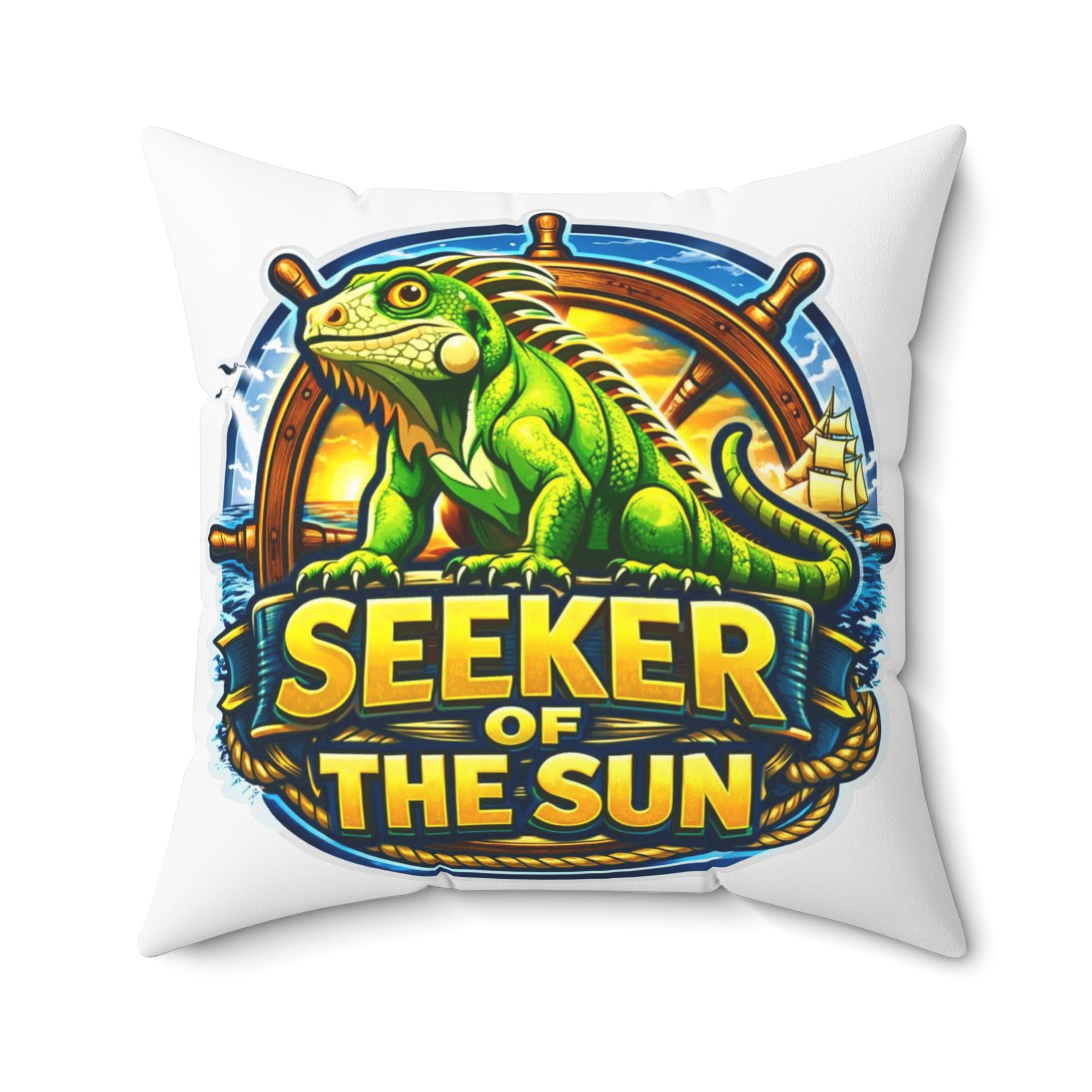 Pinup Chauffeur Pillow — Seeker of the Sun Logo Decorative Throw Pillow