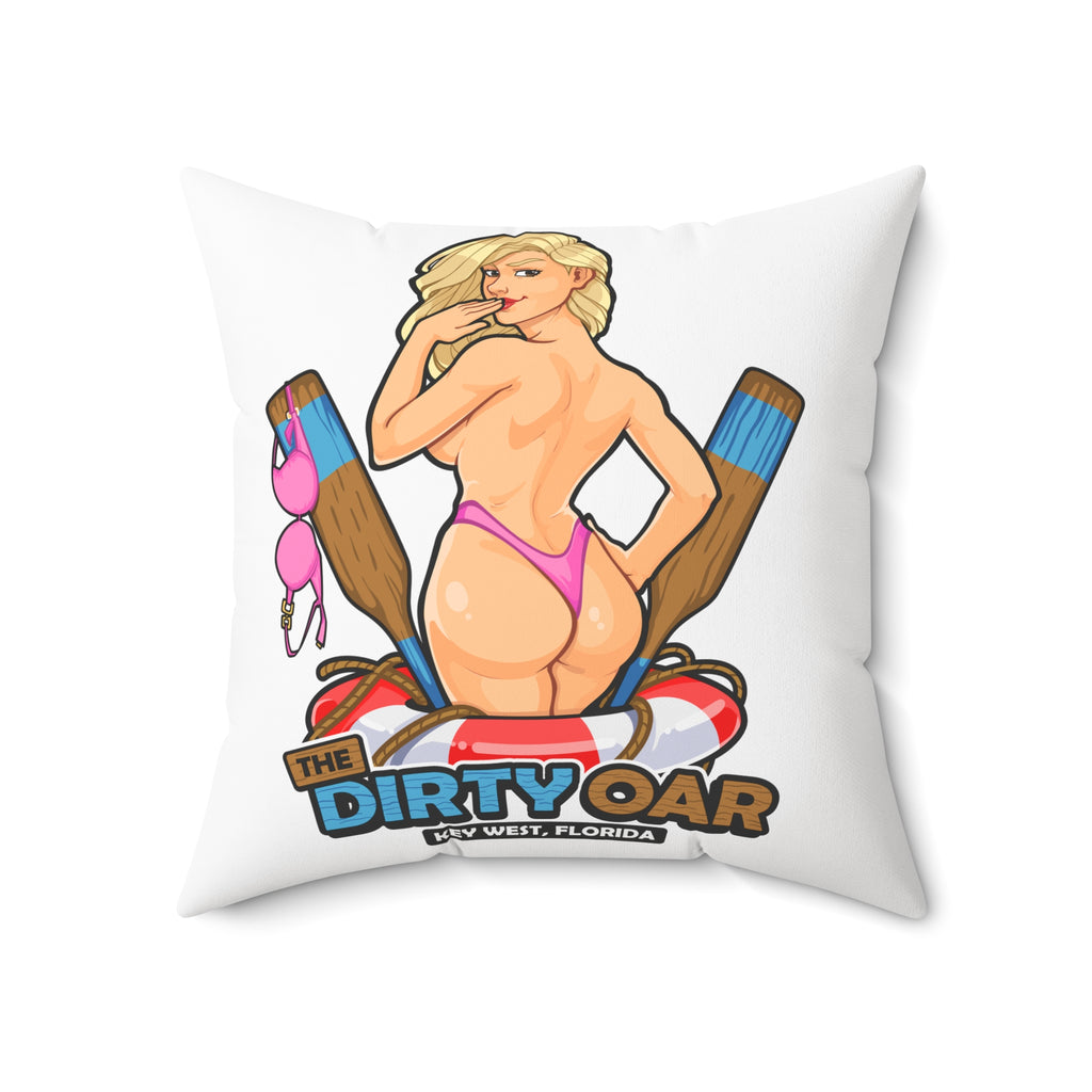Pinup Chauffeur Pillow —The Dirty Oar Logo Decorative Throw Pillow