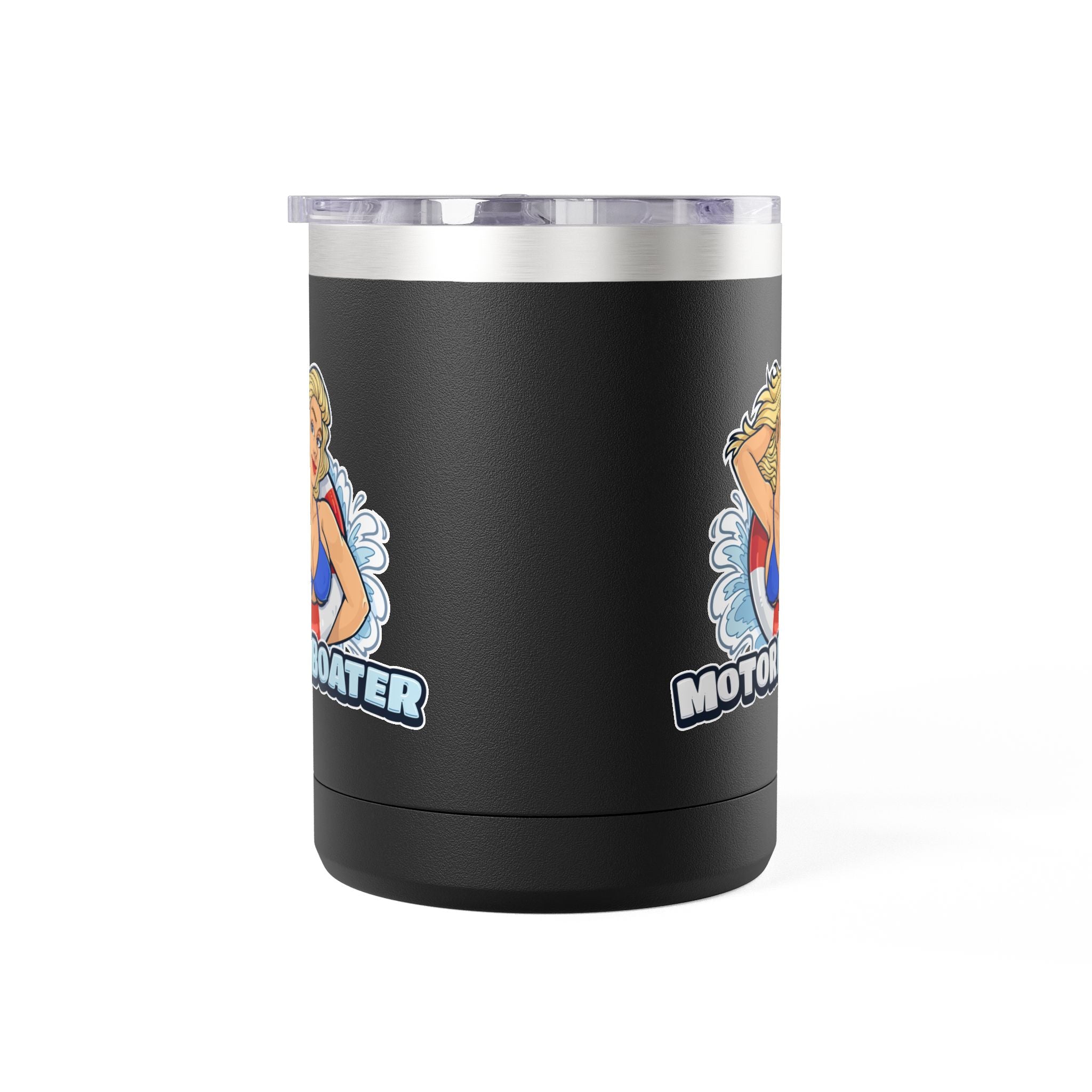 Motor Boater 15oz Travel Mug — Retro Pin-Up Boat Lover Tumbler