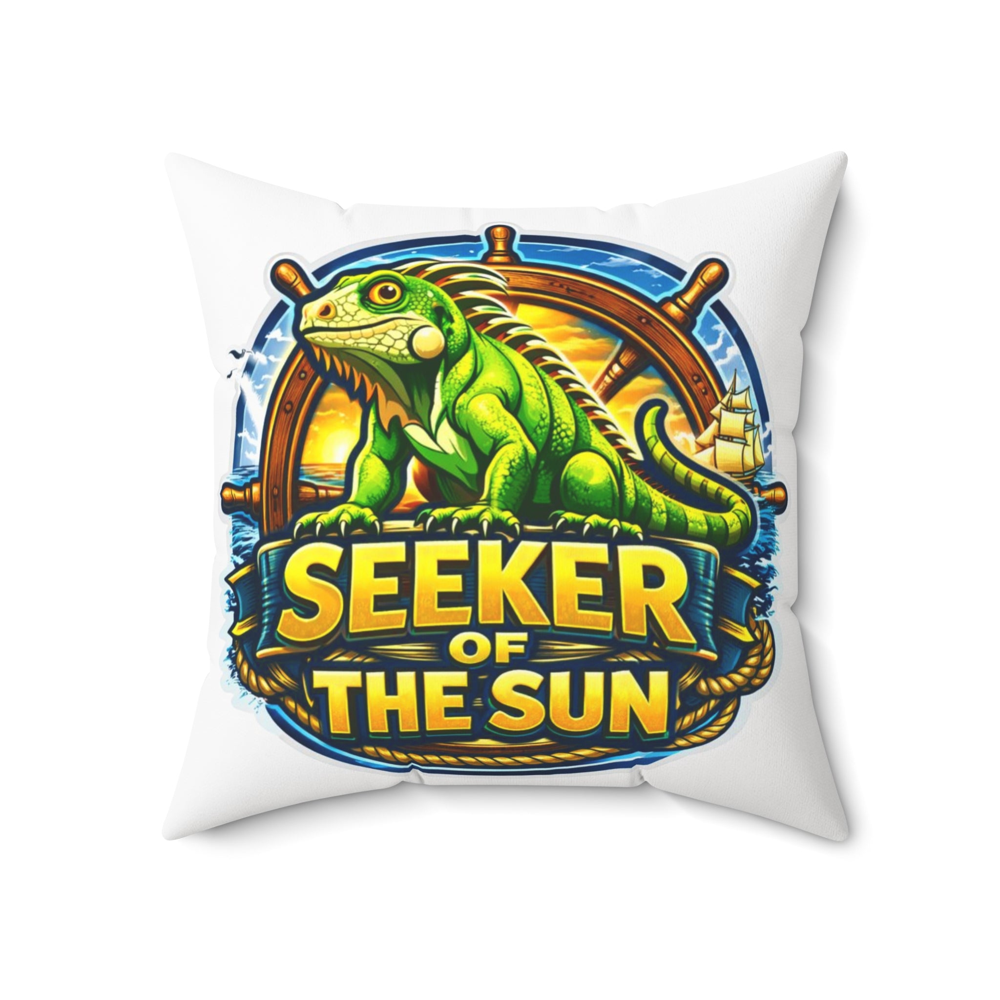Pinup Chauffeur Pillow — Seeker of the Sun Logo Decorative Throw Pillow