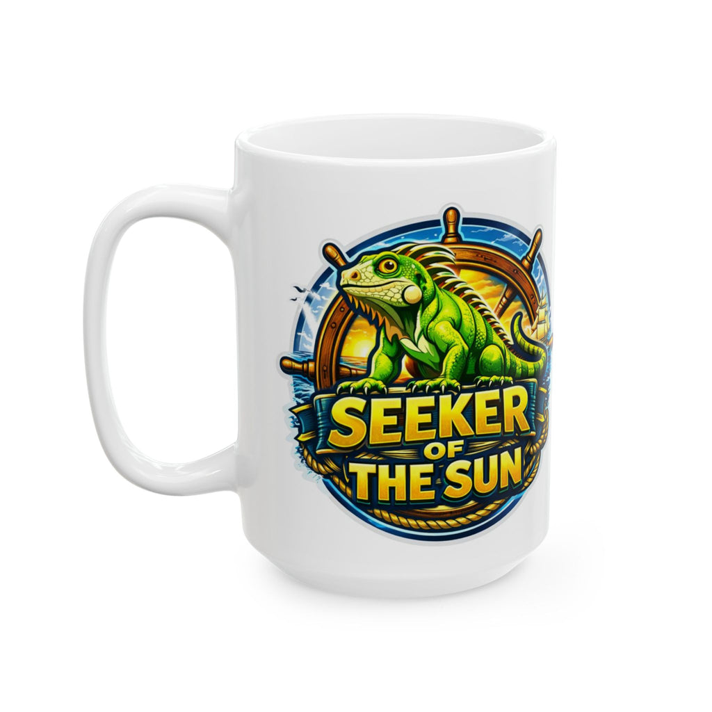 Chameleon Nautical Mug – "Seeker of the Sun" Ceramic Coffee Cup (11oz/15oz)