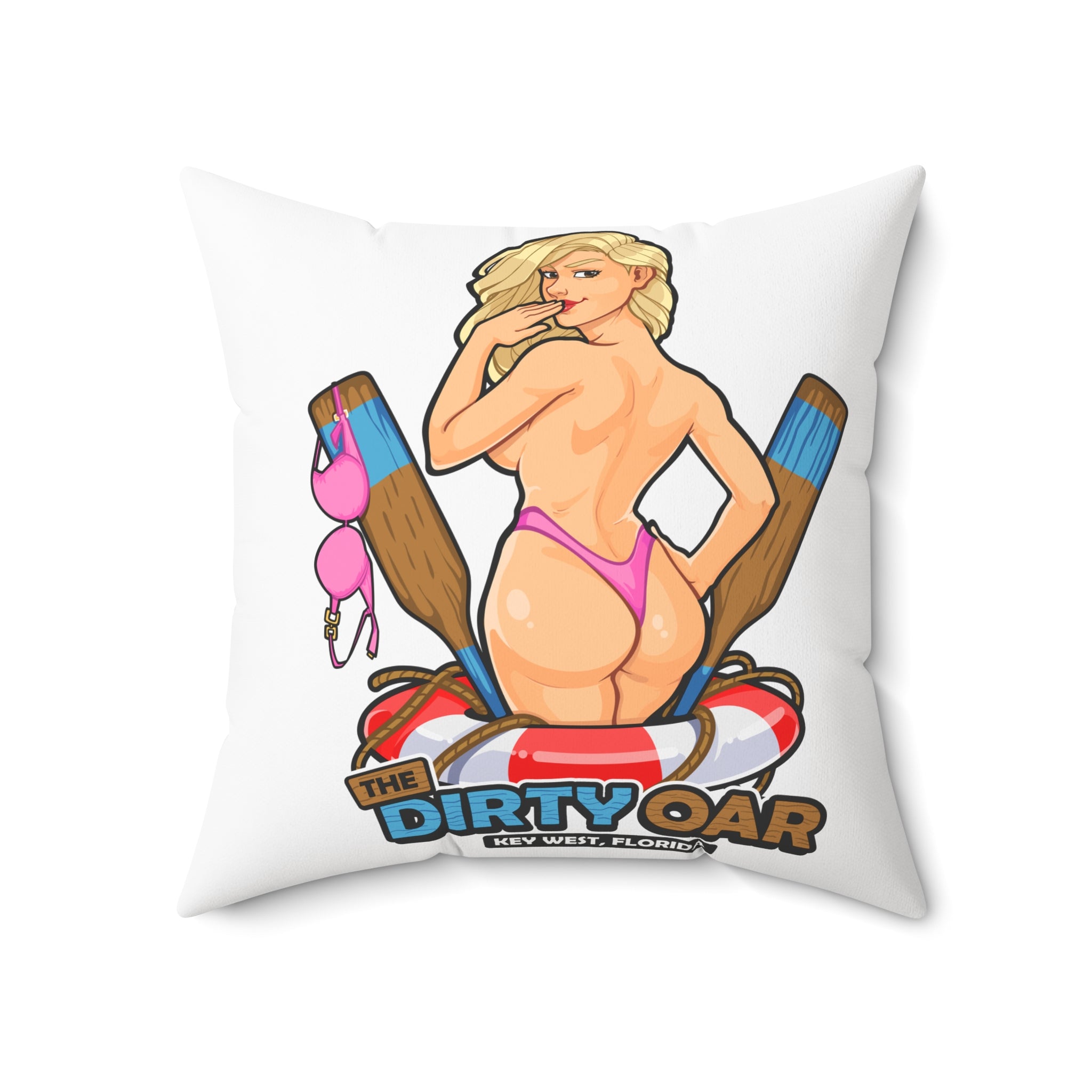 Pinup Chauffeur Pillow —The Dirty Oar Logo Decorative Throw Pillow