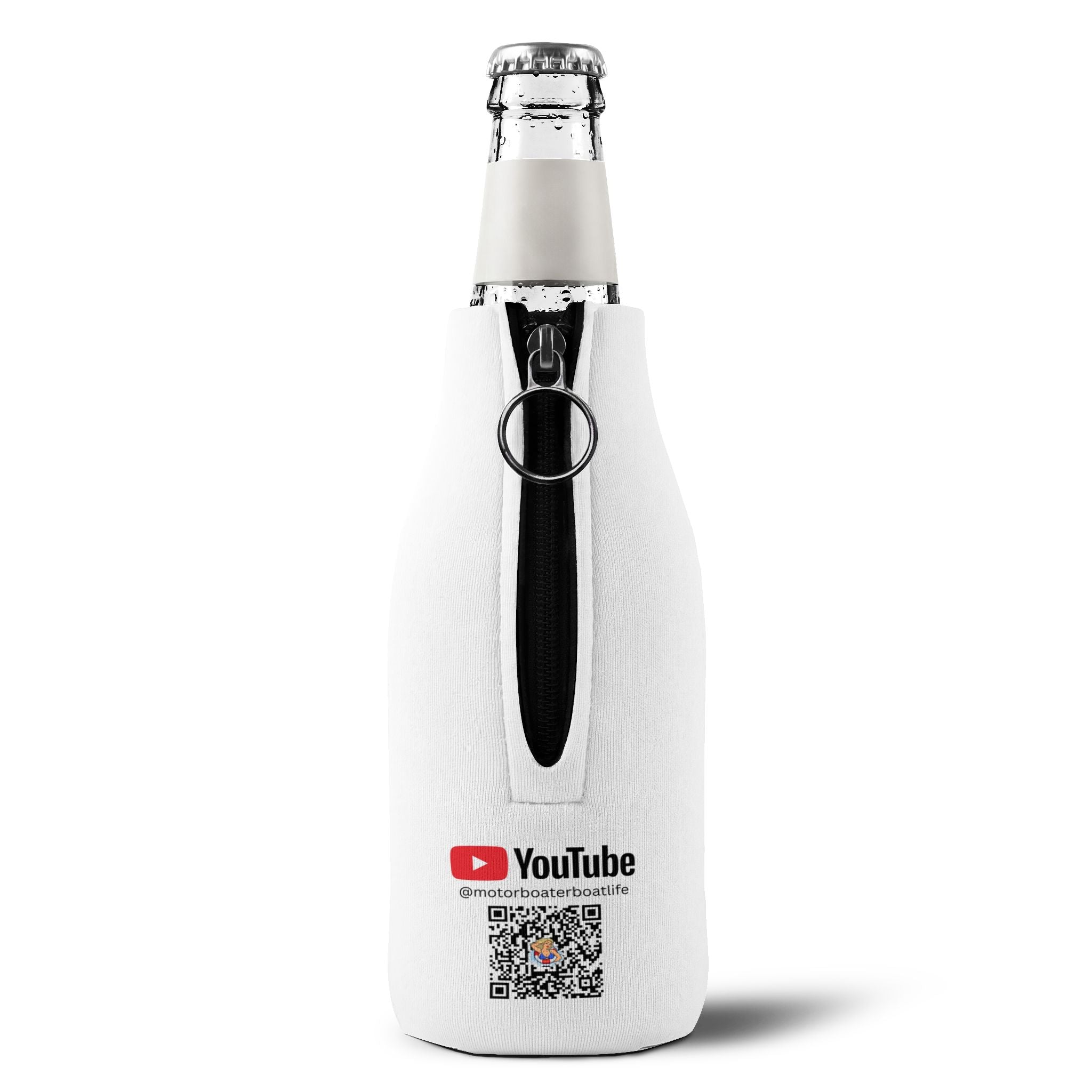 Shenanigans Zip-Up Bottle Cooler Sleeve — Neoprene Bottle Cooler with logo