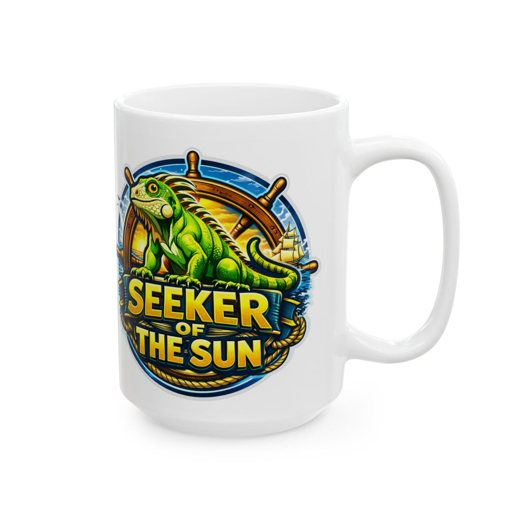 Chameleon Nautical Mug – "Seeker of the Sun" Ceramic Coffee Cup (11oz/15oz)