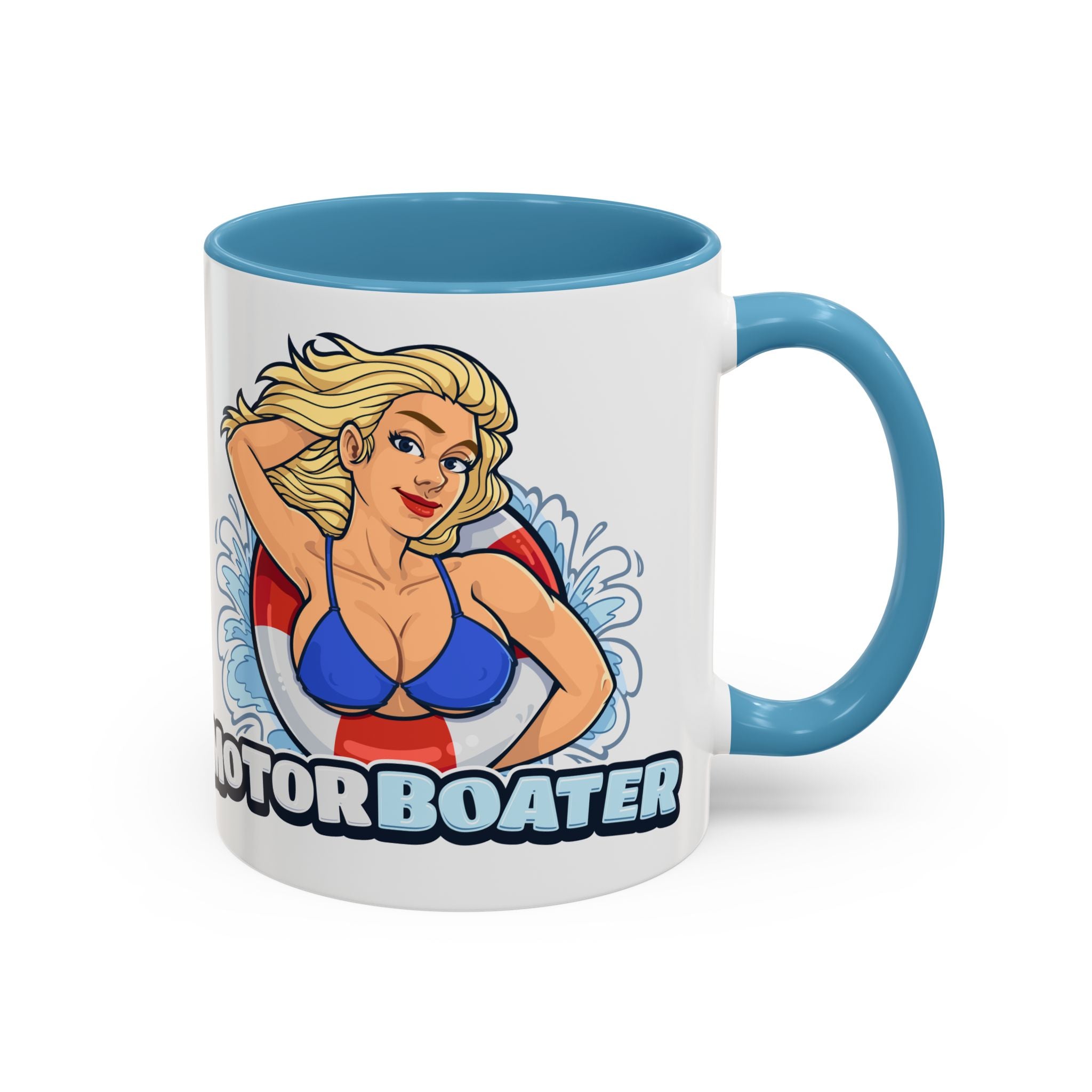 MotorBoater Coffee Mug — Pinup Bikini Nautical Accent Mug