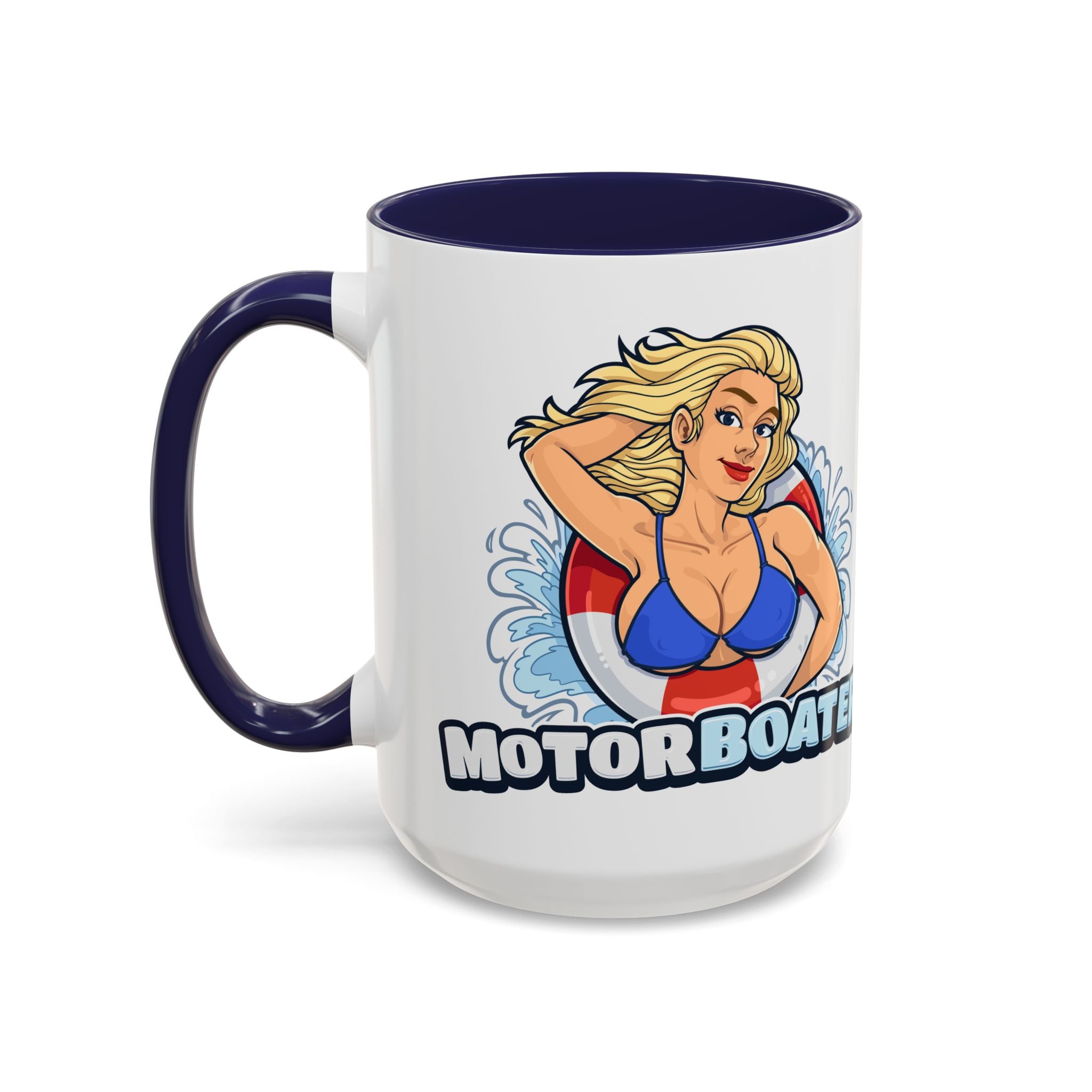 MotorBoater Coffee Mug — Pinup Bikini Nautical Accent Mug