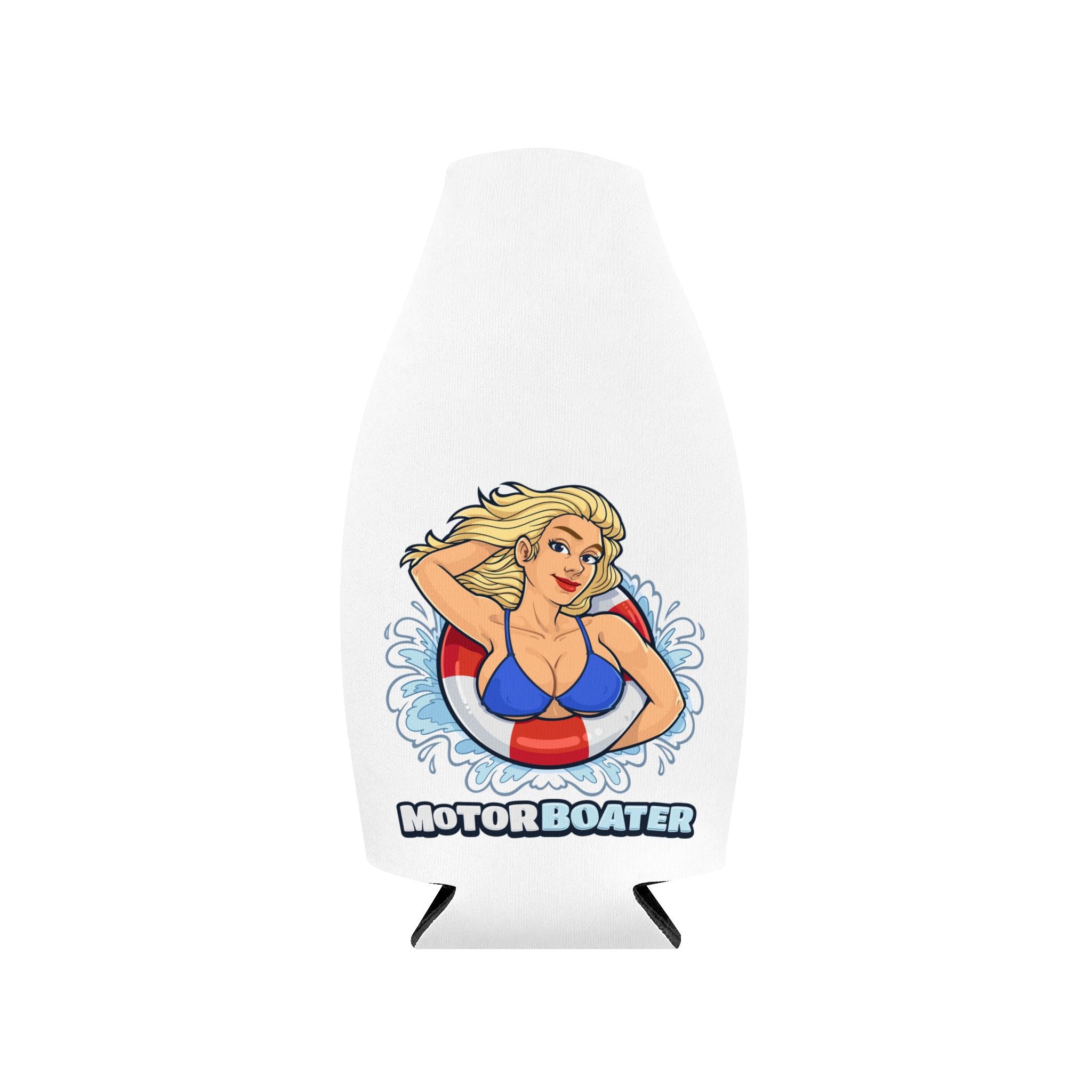 Motorboater Zip-Up Bottle Cooler Sleeve — Neoprene bottle Cooler with Logo