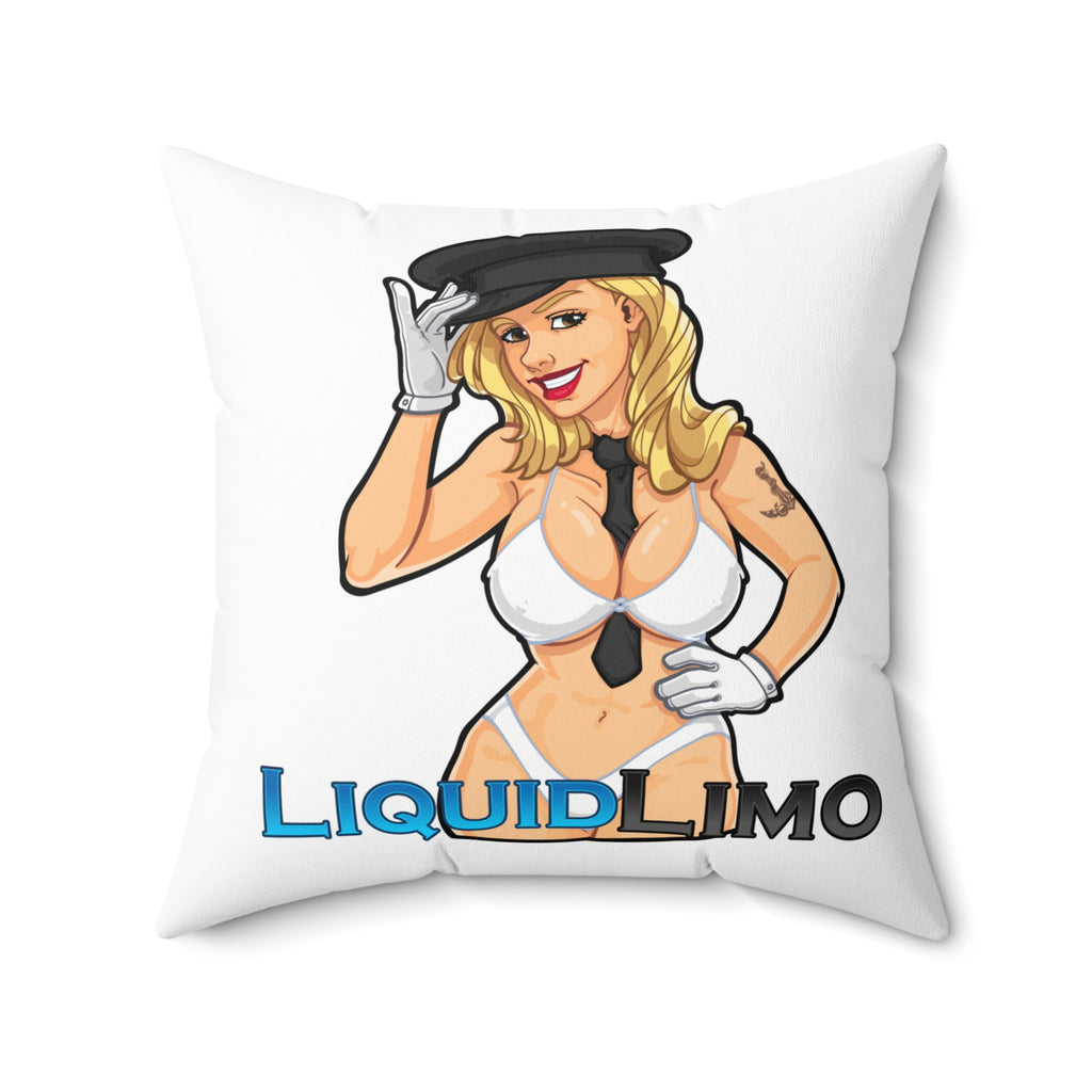 Pinup Chauffeur Pillow — Liquid Limo Logo Decorative Throw Pillow