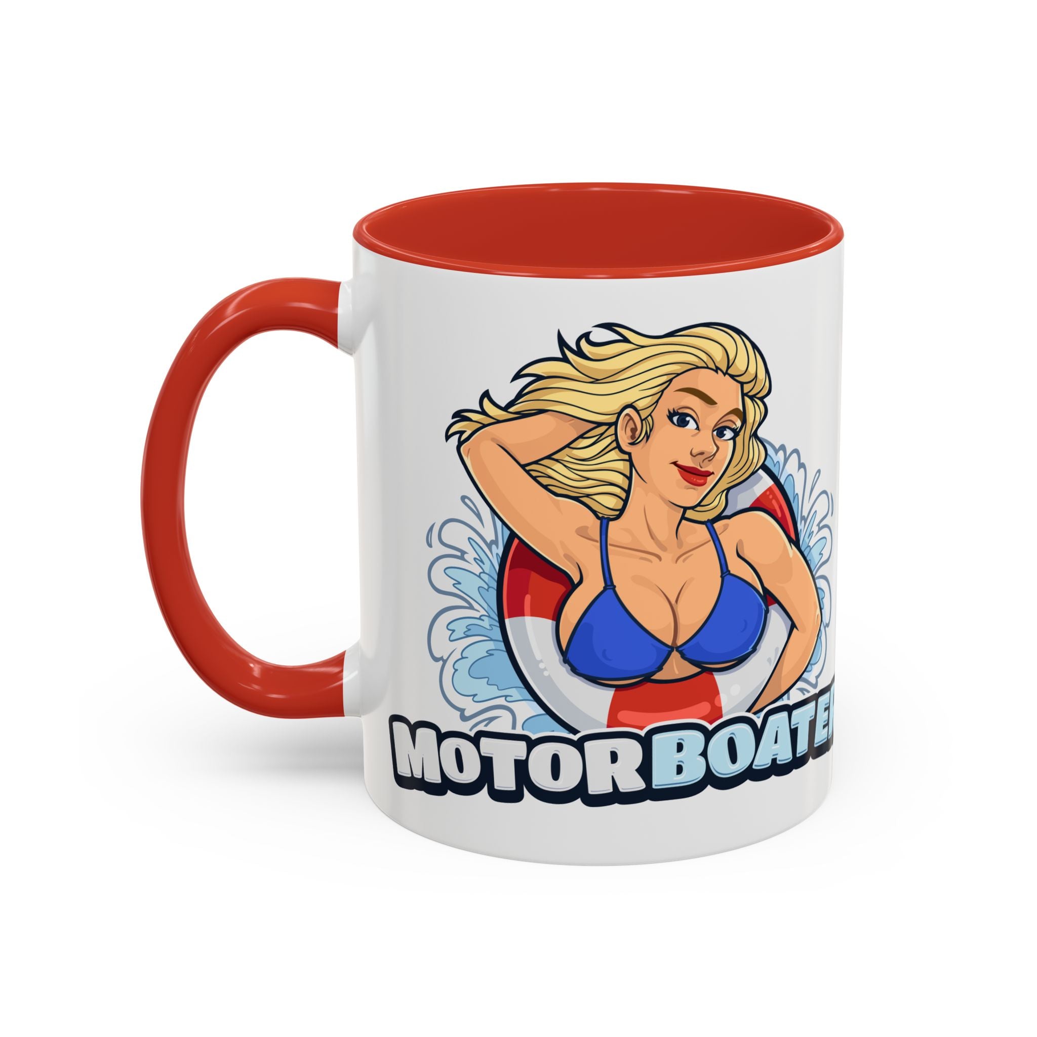 MotorBoater Coffee Mug — Pinup Bikini Nautical Accent Mug