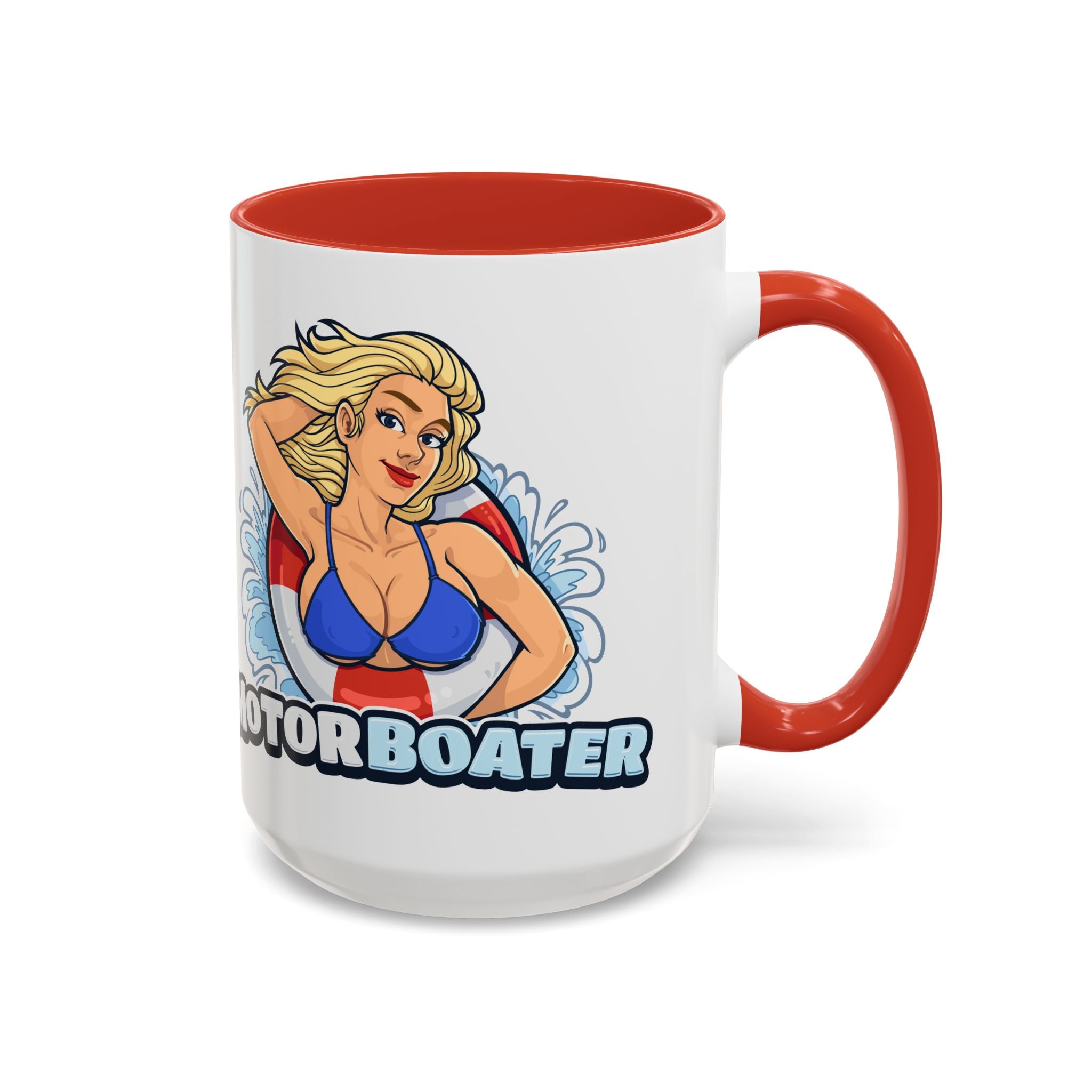 MotorBoater Coffee Mug — Pinup Bikini Nautical Accent Mug