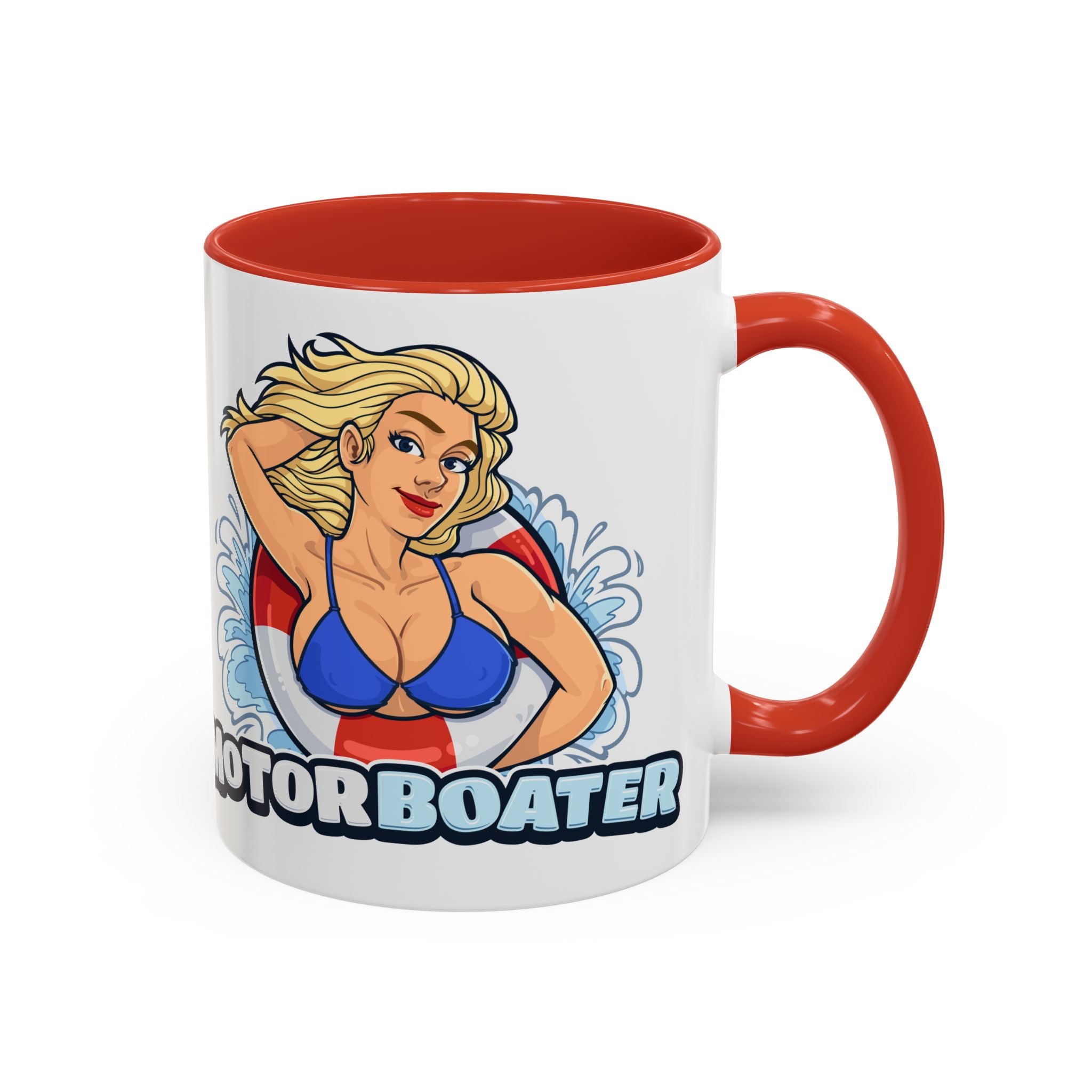 MotorBoater Coffee Mug — Pinup Bikini Nautical Accent Mug